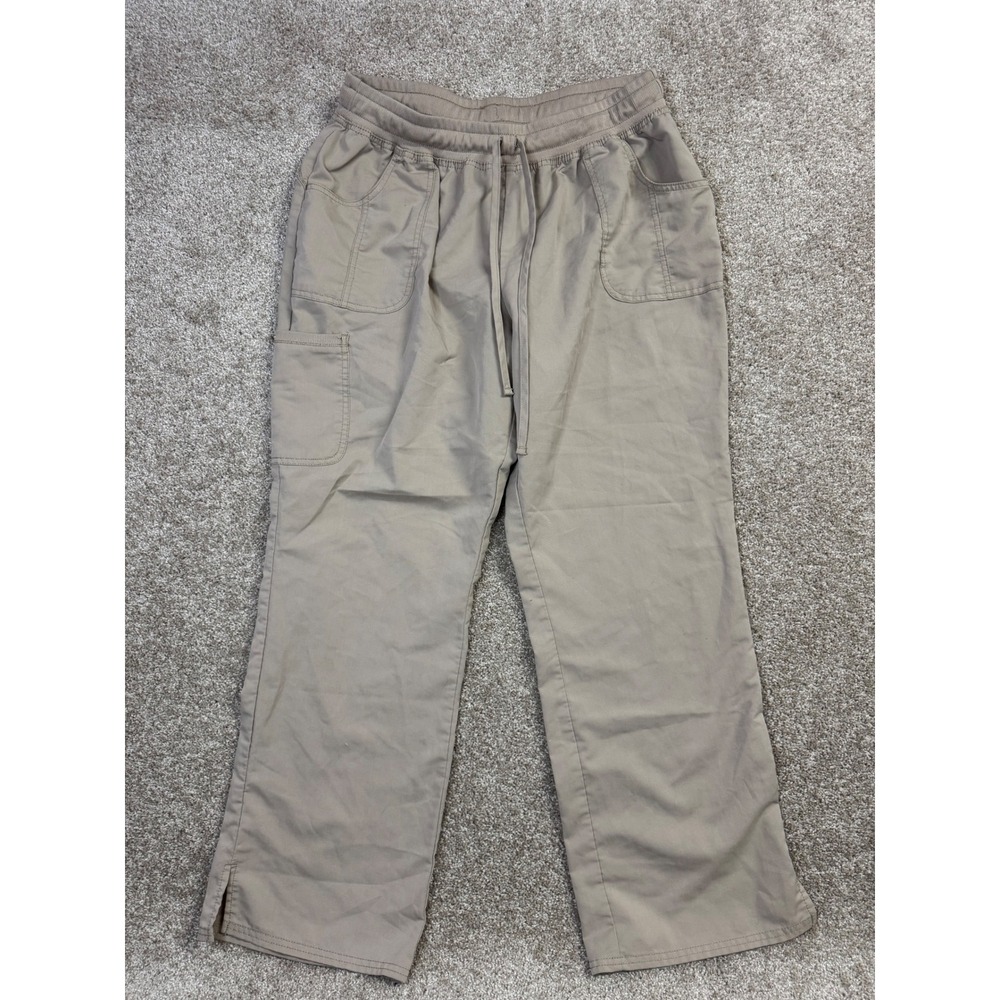 Scrubstar Tan Khaki Cargo Scrub Pants XL Drawstring Elastic Waist Pockets